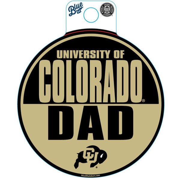 University of Colorado Dad sticker with CU Buffaloes logo in black and gold
